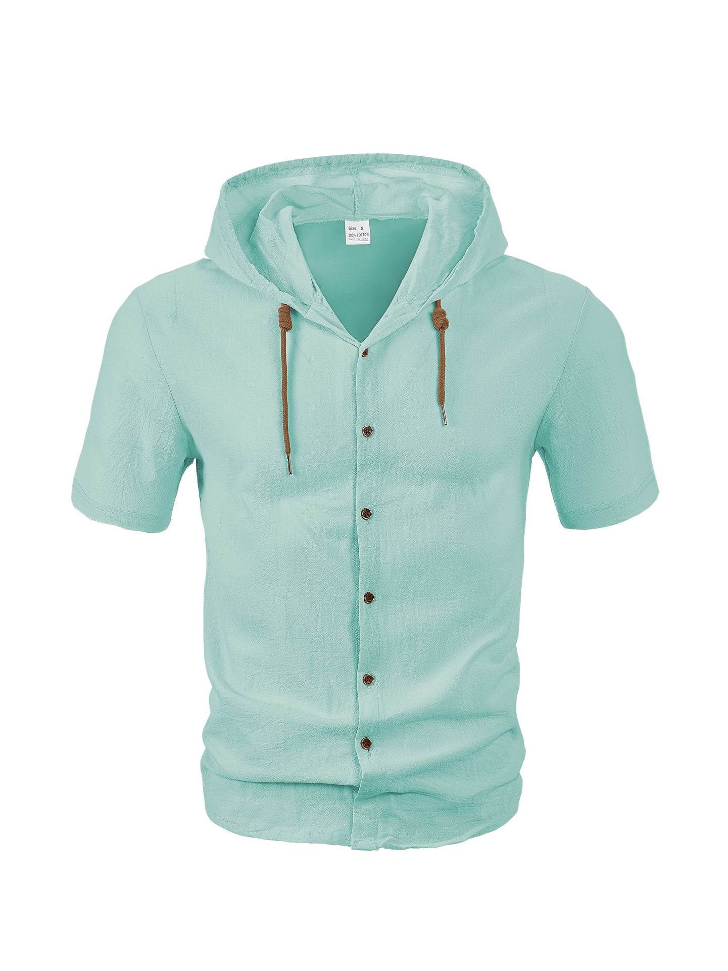 Hooded short-sleeved shirt